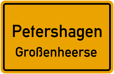 Ortsschild Petershagen Großenheerse