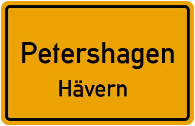 Ortsschild Petershagen Hävern