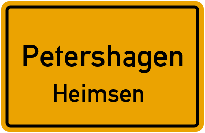 Ortsschild Petershagen Heimsen