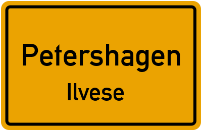 Ortsschild Petershagen Ilvese