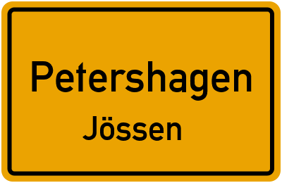 Ortsschild Petershagen Jössen