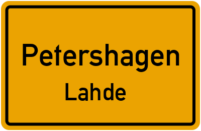 Ortsschild Petershagen Lahde