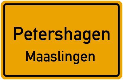 Ortsschild Petershagen Maaslingen