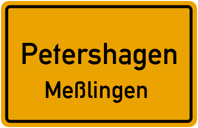Ortsschild Petershagen Meßlingen