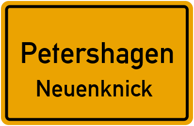 Ortsschild Petershagen Neuenknick