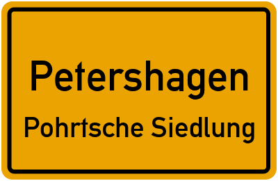 Straßenverzeichnis Petershagen Pohrtsche Siedlung