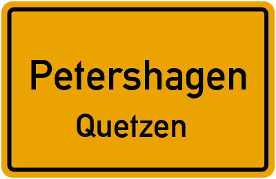 Ortsschild Petershagen Quetzen