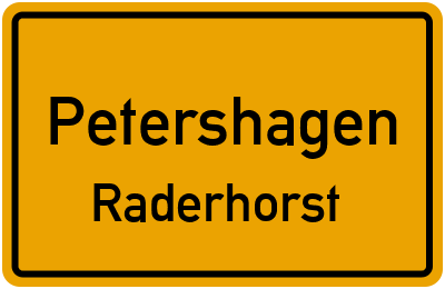 Ortsschild Petershagen Raderhorst