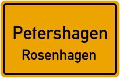 Ortsschild Petershagen Rosenhagen