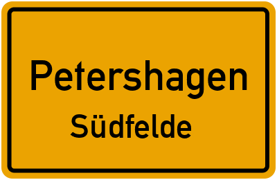 Ortsschild Petershagen Südfelde