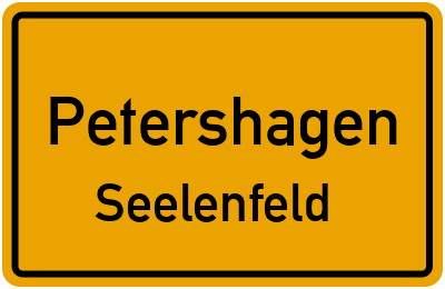 Ortsschild Petershagen Seelenfeld