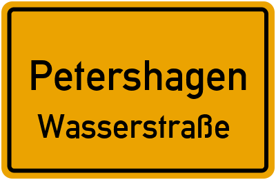 Ortsschild Petershagen Wasserstraße