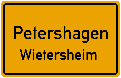 Ortsschild Petershagen Wietersheim