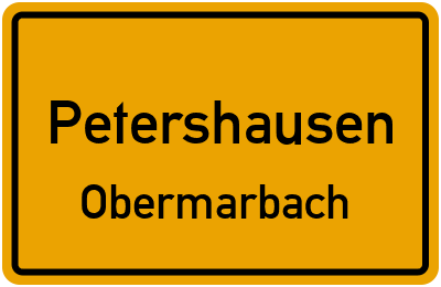 Ortsschild Petershausen Obermarbach