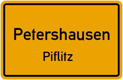 Ortsschild Petershausen Piflitz