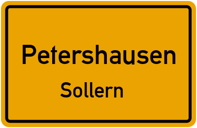 Ortsschild Petershausen Sollern