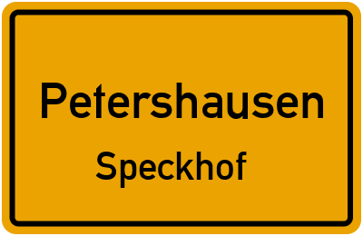 Straßenverzeichnis Petershausen Speckhof