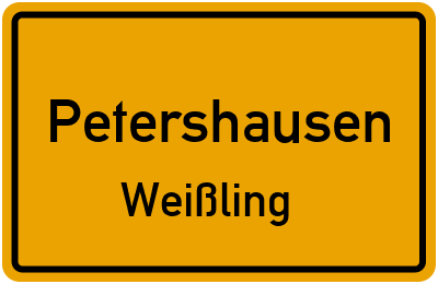 Straßenverzeichnis Petershausen Weißling