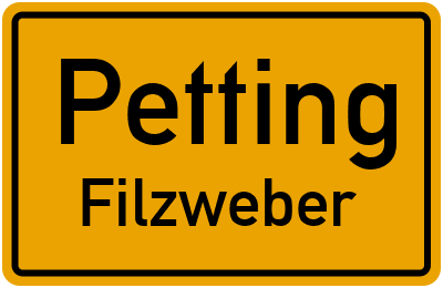 Straßenverzeichnis Petting Filzweber