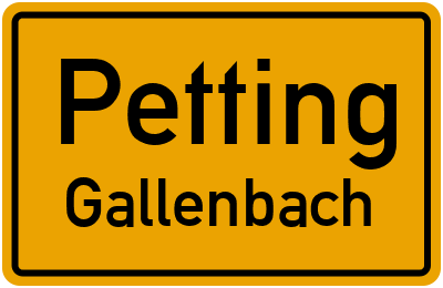 Straßenverzeichnis Petting Gallenbach
