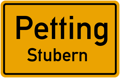 Ortsschild Petting Stubern
