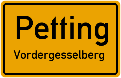Straßenverzeichnis Petting Vordergesselberg