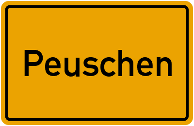 Ortsschild von Gemeinde Peuschen in Thüringen