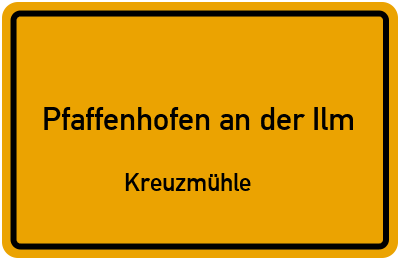 Straßenverzeichnis Pfaffenhofen an der Ilm Kreuzmühle