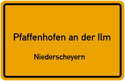 Straßenverzeichnis Pfaffenhofen an der Ilm Niederscheyern