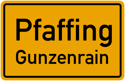 Ortsschild Pfaffing Gunzenrain