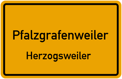 Ortsschild Pfalzgrafenweiler Herzogsweiler