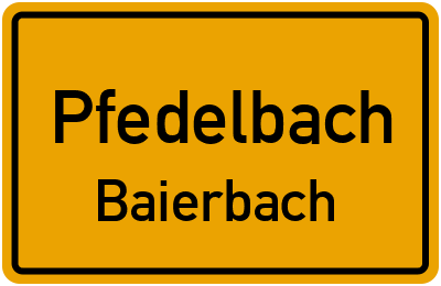 Ortsschild Pfedelbach Baierbach