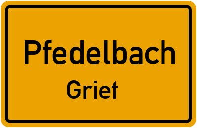 Ortsschild Pfedelbach Griet