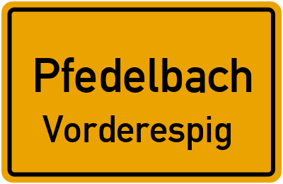 Straßenverzeichnis Pfedelbach Vorderespig