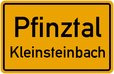 Ortsschild Pfinztal Kleinsteinbach