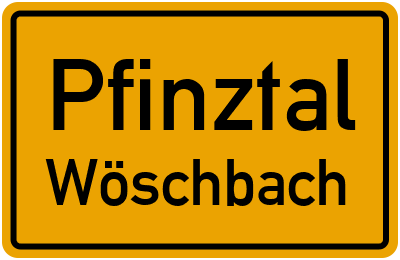 Ortsschild Pfinztal Wöschbach