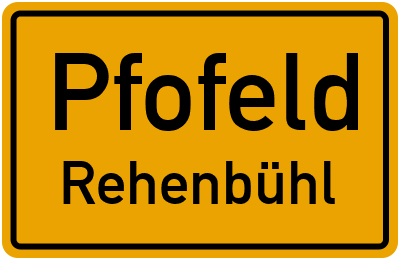 Ortsschild Pfofeld Rehenbühl