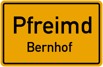 Straßenverzeichnis Pfreimd Bernhof