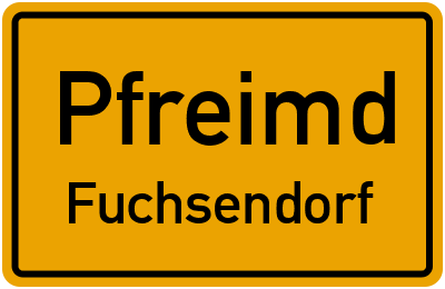Straßenverzeichnis Pfreimd Fuchsendorf