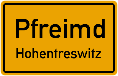 Straßenverzeichnis Pfreimd Hohentreswitz