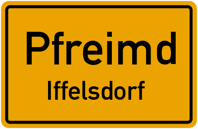 Straßenverzeichnis Pfreimd Iffelsdorf