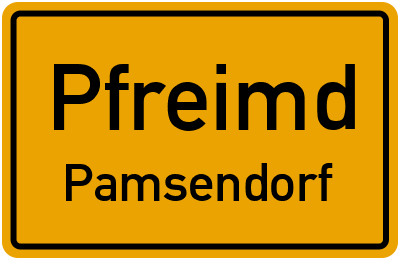 Straßenverzeichnis Pfreimd Pamsendorf