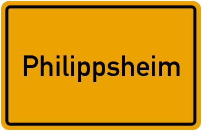 Ortsschild von Gemeinde Philippsheim in Rheinland-Pfalz