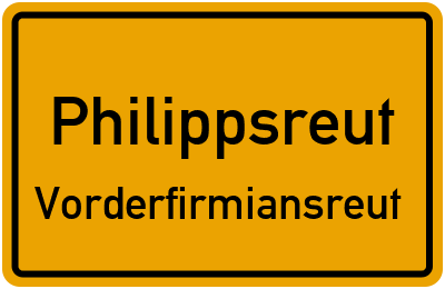 Straßenverzeichnis Philippsreut Vorderfirmiansreut