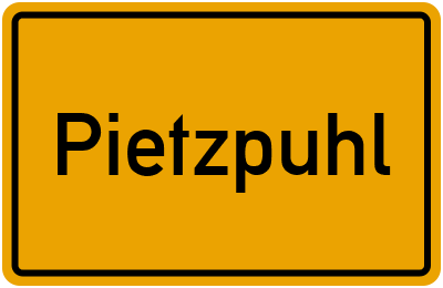 Ortsschild von Gemeinde Pietzpuhl in Sachsen-Anhalt