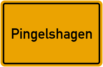 Ortsschild von Pingelshagen in Mecklenburg-Vorpommern