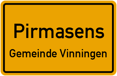 Straßenverzeichnis Pirmasens Gemeinde Vinningen