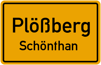 Straßenverzeichnis Plößberg Schönthan