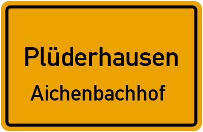 Straßenverzeichnis Plüderhausen Aichenbachhof