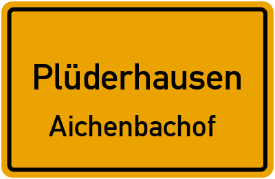 Straßenverzeichnis Plüderhausen Aichenbachof